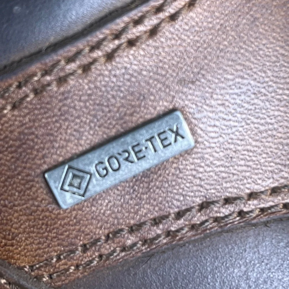 ECCO Track Gore-Tex Brown Leather Oxford Hiking Shoes Men'sUS 7-7.5  Waterproof